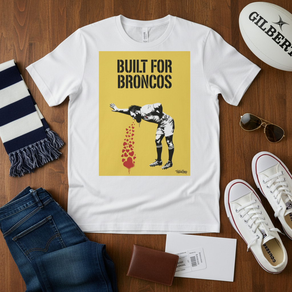 BUILT FOR BRONCOS Rugby T-Shirt - Yellow
