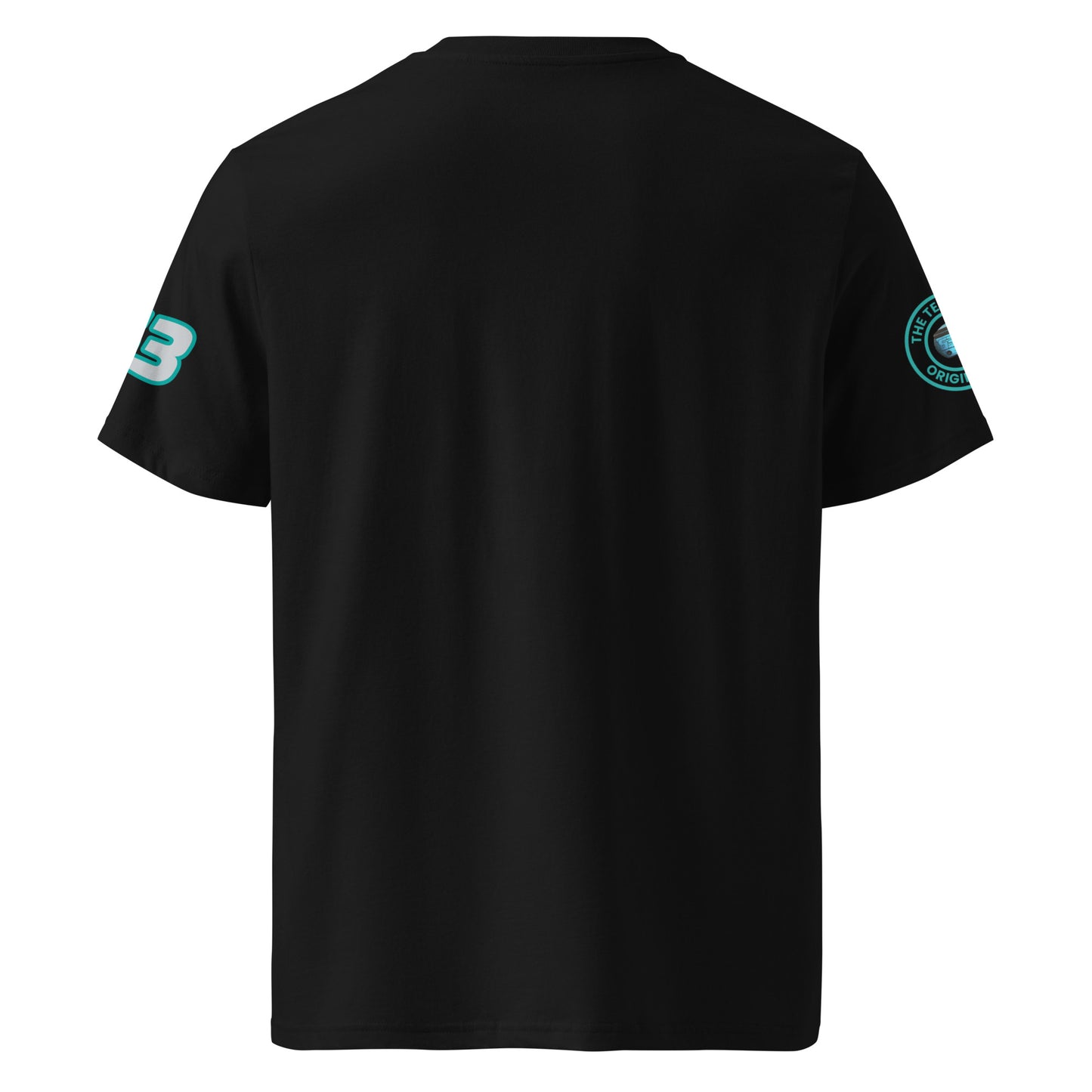 View the rear of the black George Russell T-Shirt. A must-have for any F1 fan and petrol head.