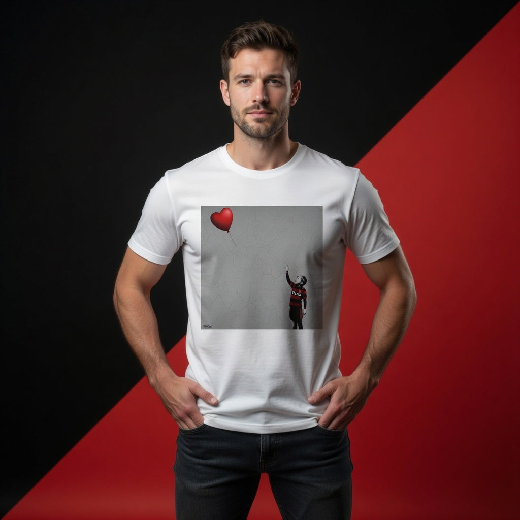 Blackheath Rugby Boy Dreams Street Art T‑Shirt with Blue Heart