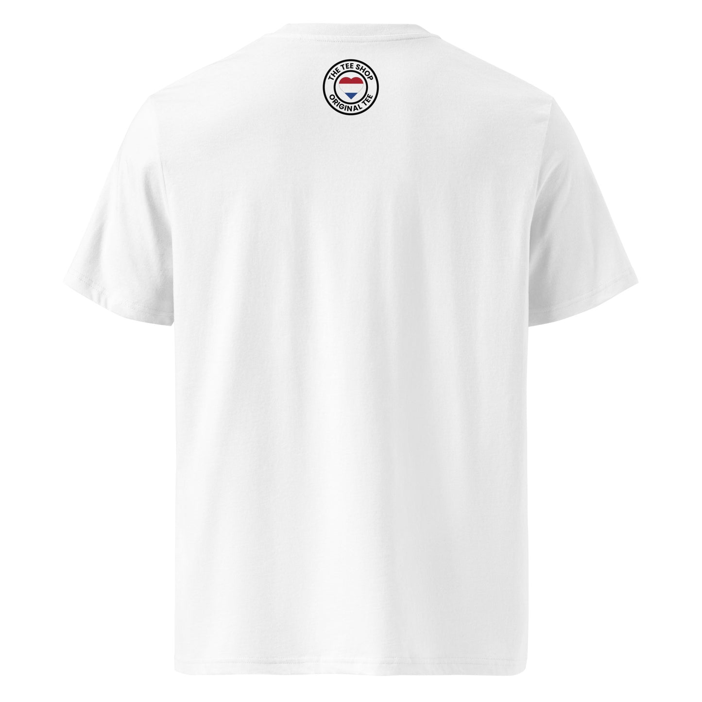 Back of the I ♥ MAX t-shirt featuring TheTeeShop logo – subtle branding for true F1 fans.