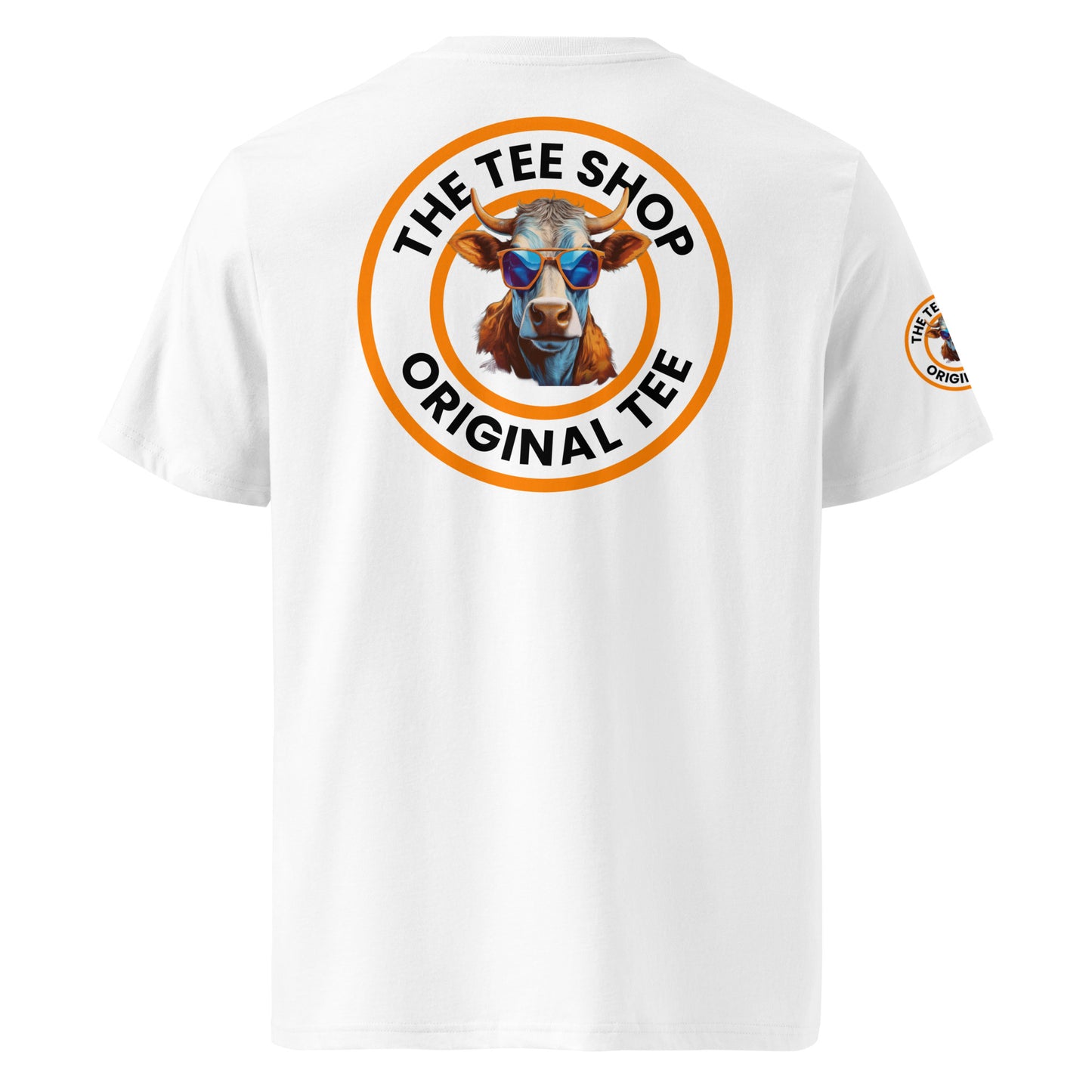 Rear view of the white Indy 500 “Here for the Milk” T-Shirt showing the clean and bold race-day design.