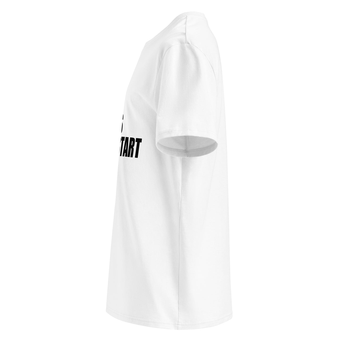 See the left side of our Cold Start White T-Shirt, designed for petrolheads who love the sound of a cold engine start.