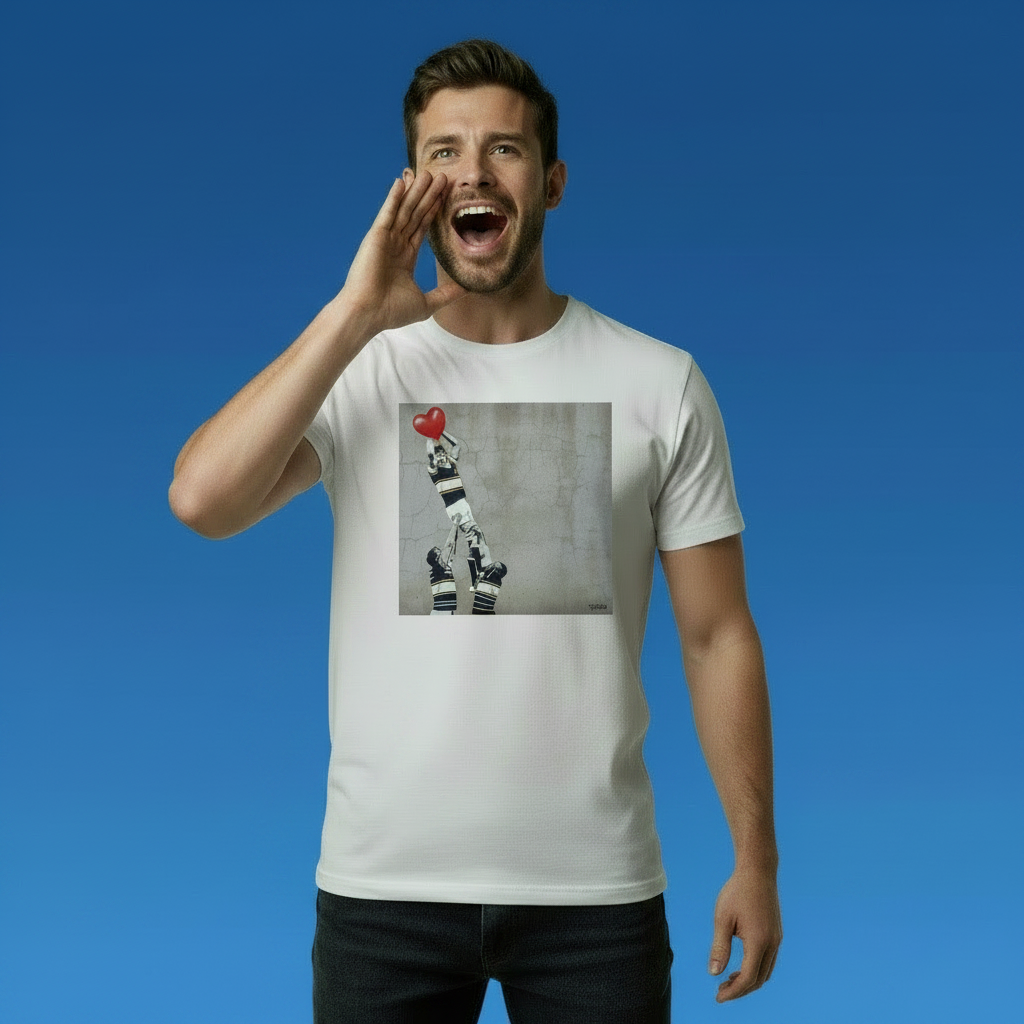 Leinster Vintage Lineout Street Art Rugby T‑Shirt Red Heart