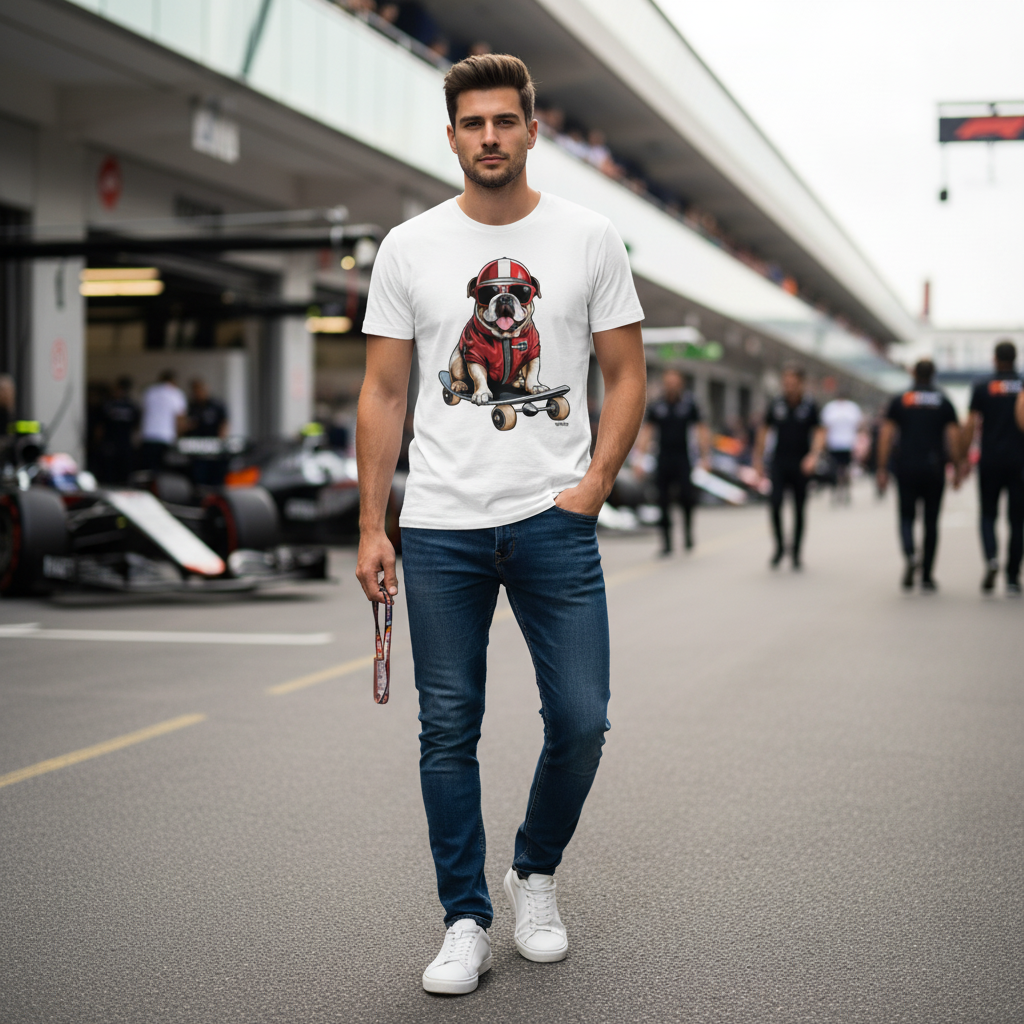 Roscoe Skateboarding Dog T-Shirt
