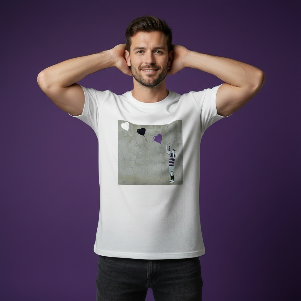 Terenure College RFC Rugby Heart Balloons Street Art T‑Shirt