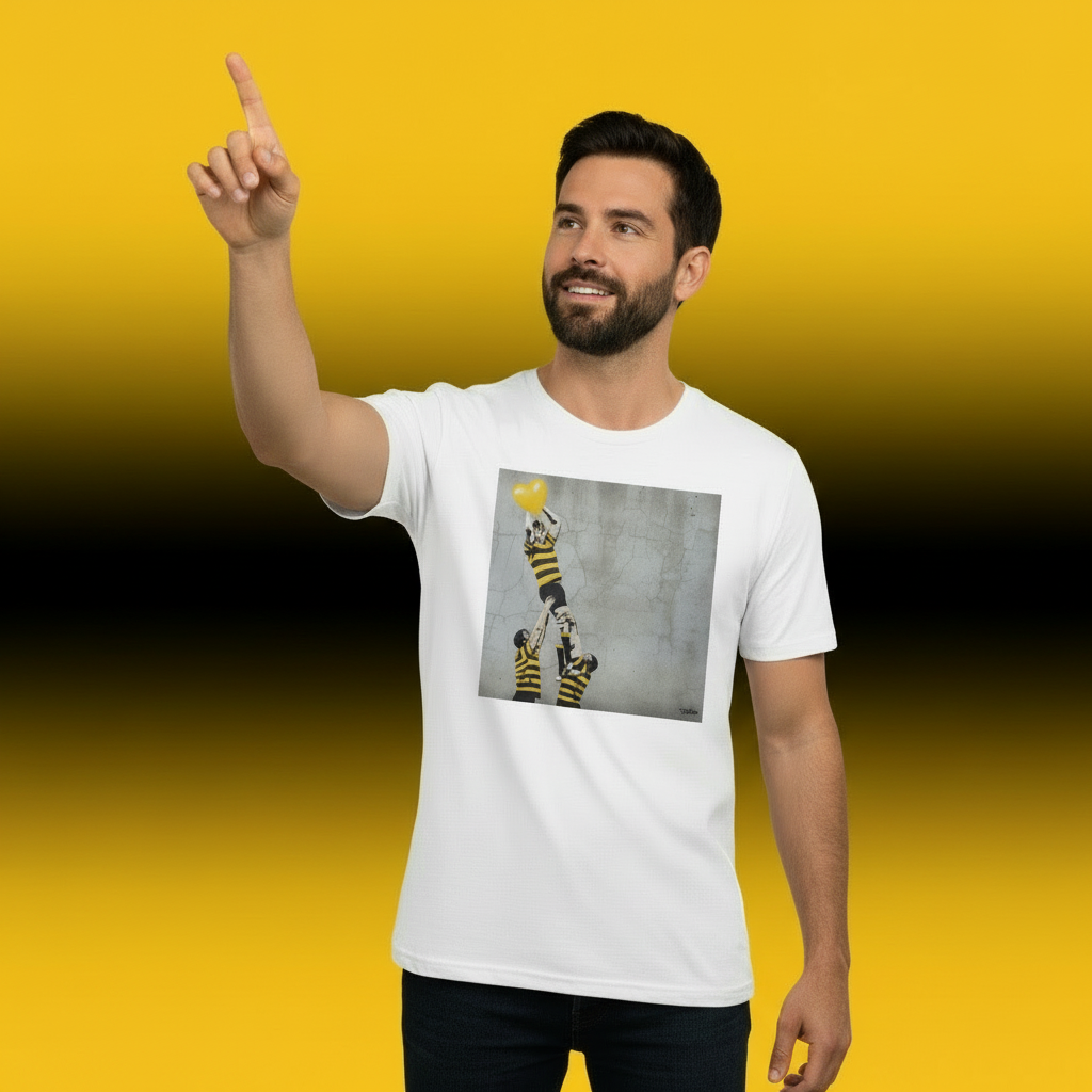 Young Munster Lineout Street Art Rugby T‑Shirt Yellow Heart