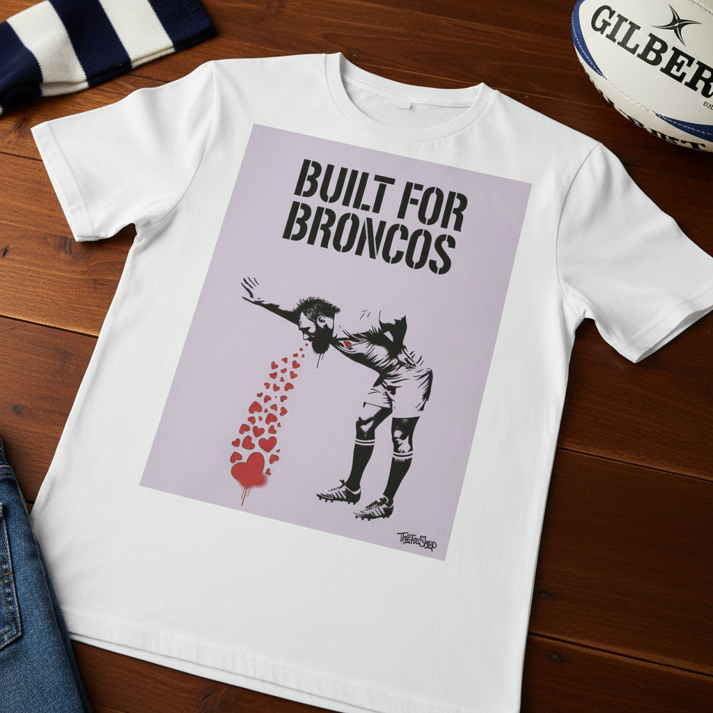 BUILT FOR BRONCOS Rugby T-Shirt - Grape