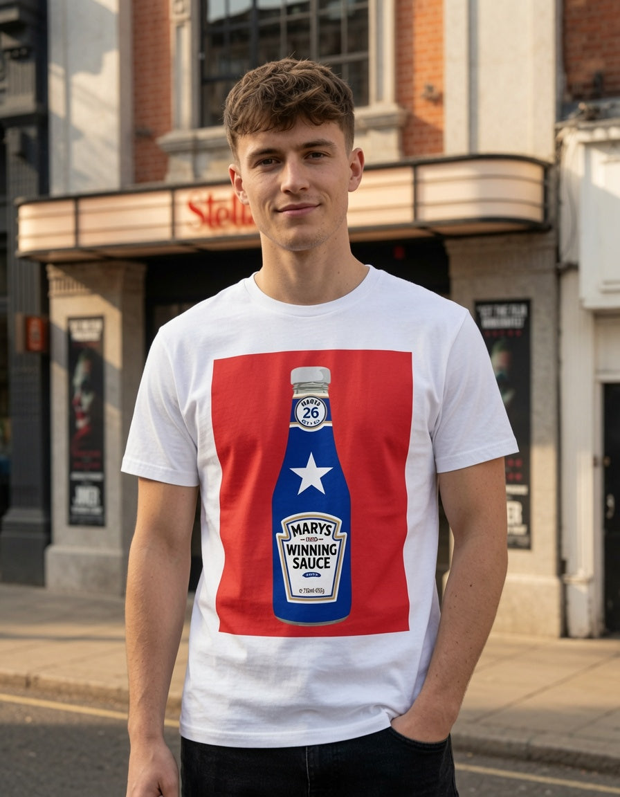 Mary's Winning Sauce Rugby T-Shirt - Red Edition