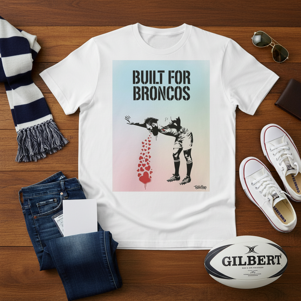 BUILT FOR BRONCOS Rugby T-Shirt - Mixed Pastel