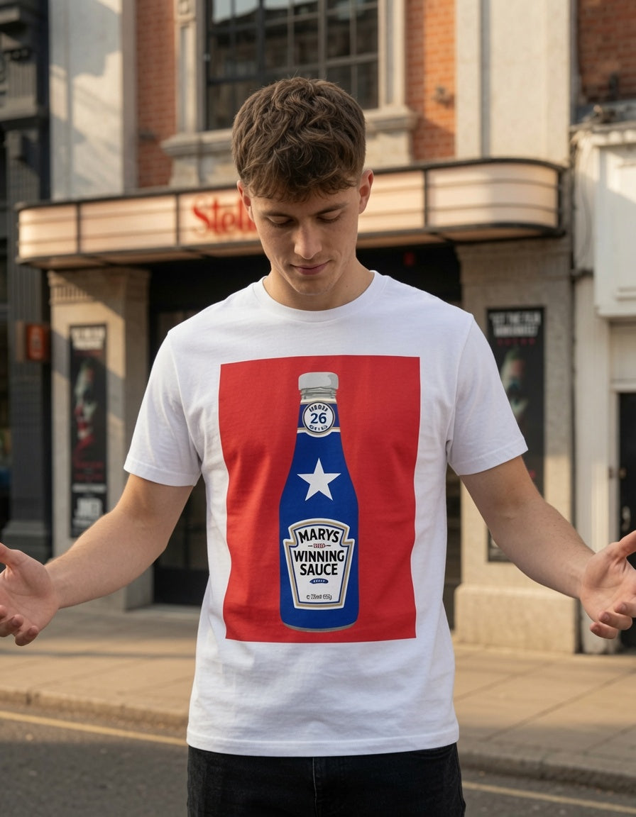 Mary's Winning Sauce Rugby T-Shirt - Red Edition