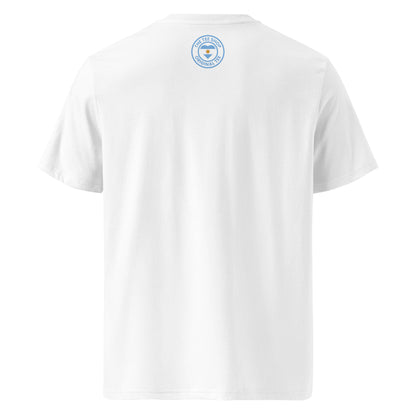 Back of the tee featuring TheTeeShop logo in Argentinian blue and white – subtle and stylish.