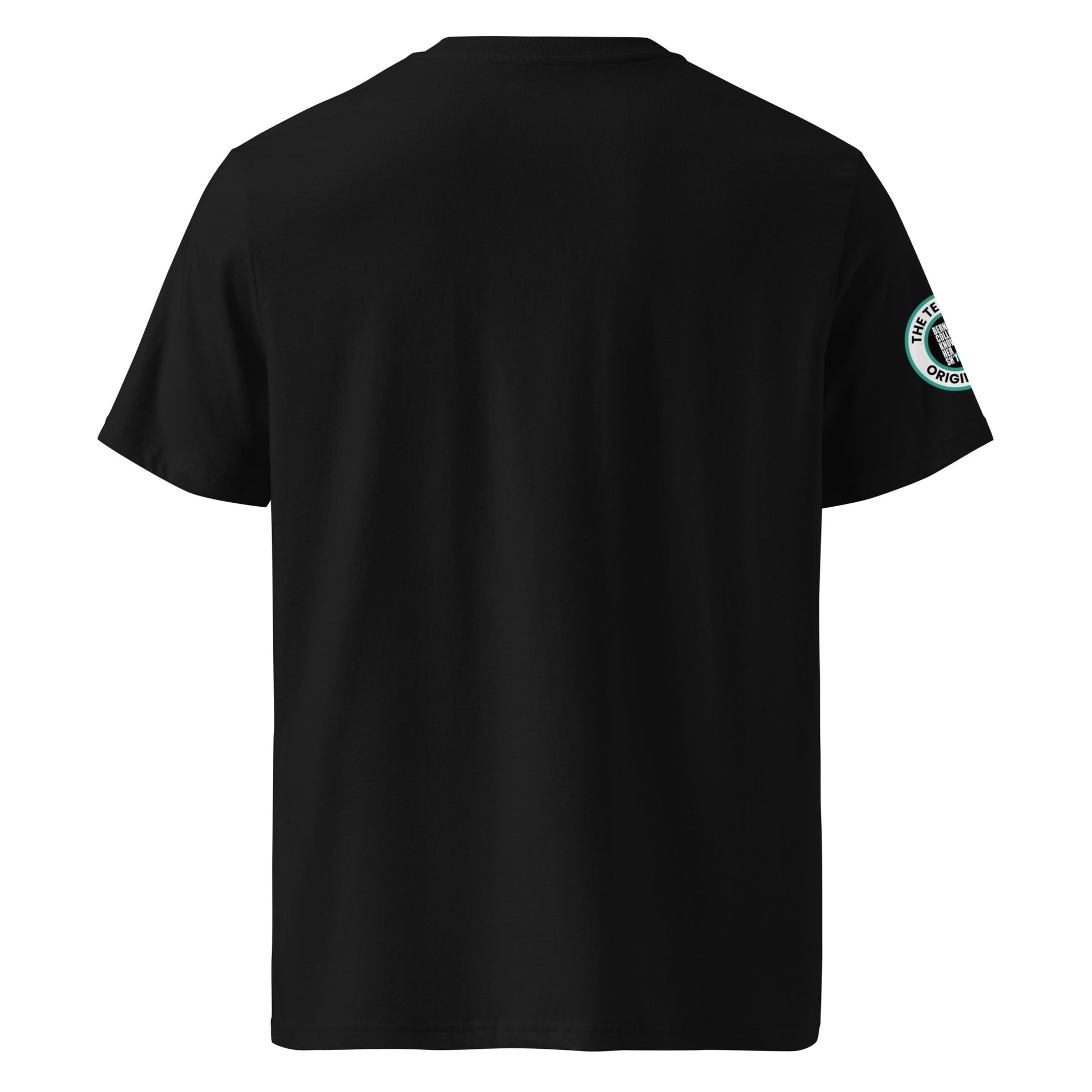 Back view of black unisex t-shirt with plain design. No rear print, highlighting the clean, bold front slogan. DTF print, perfect for F1 fans.