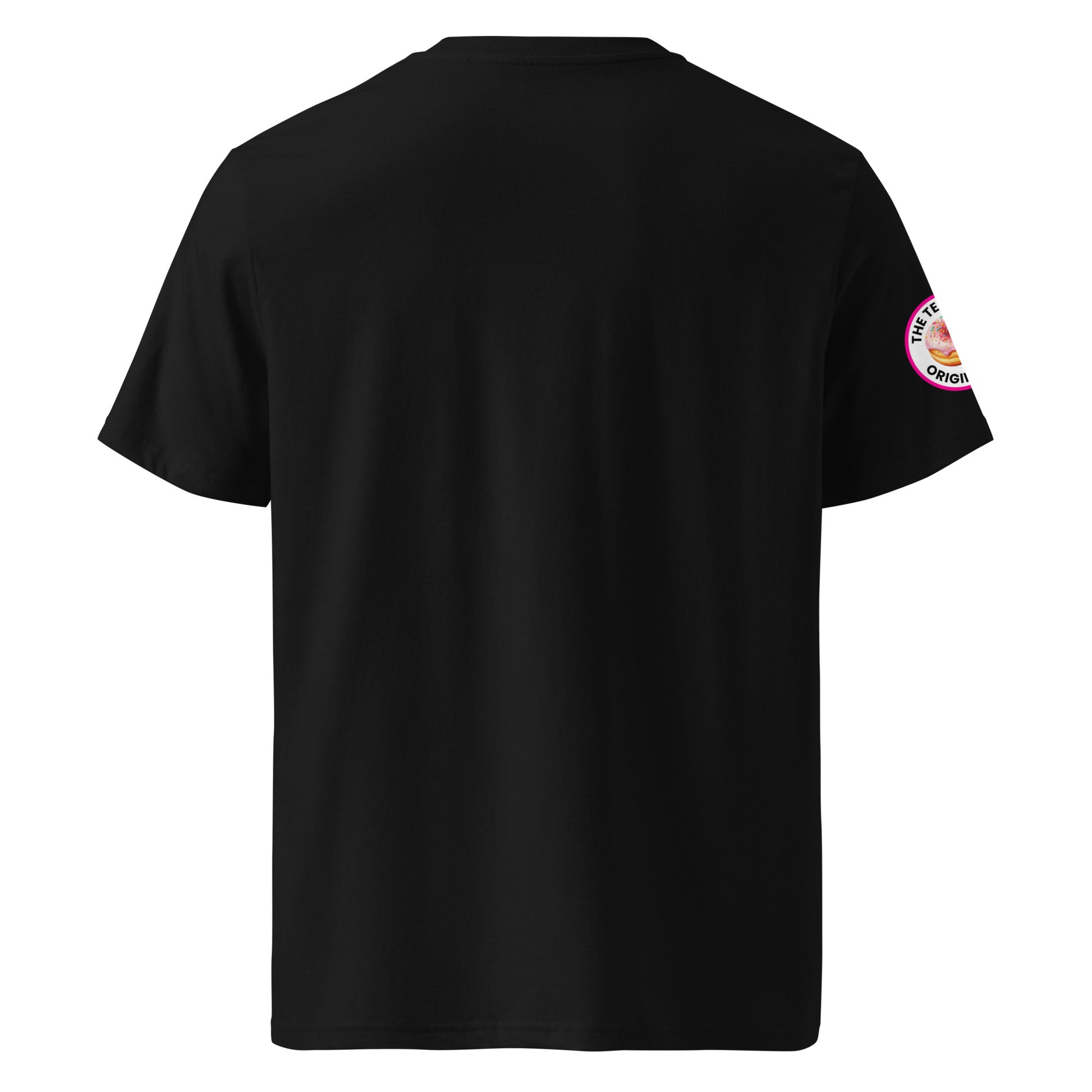 Back view of black unisex t-shirt with plain design. Minimalist style, comfortable fit, perfect for car fans.