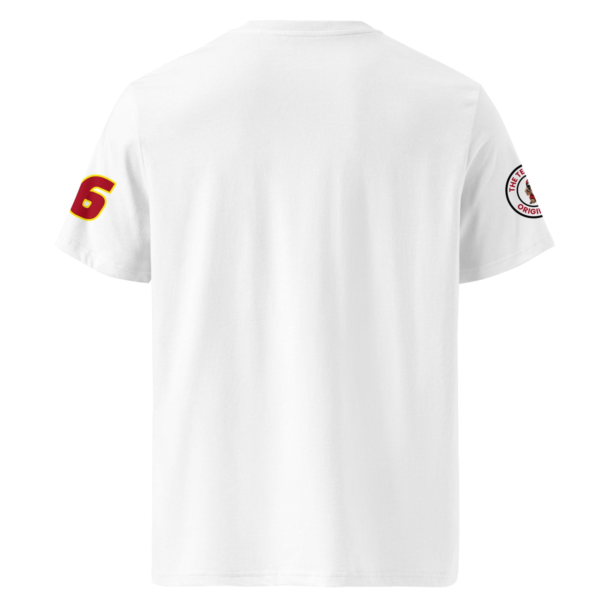 View the rear of the white Charles Leclerc T-Shirt. A must-have for any F1 fan and petrol head.