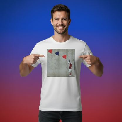 Clontarf FC Rugby Heart Balloons Street Art T‑Shirt