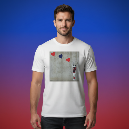 Clontarf FC Rugby Heart Balloons Street Art T‑Shirt