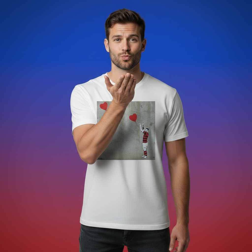 Clontarf FC Rugby Heart Balloons Street Art T‑Shirt