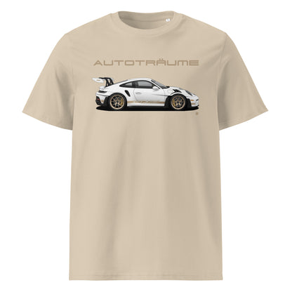 Desert Dust AUTOTRÄUME GT3 RS Porsche T-Shirt with Gold Detail Front View
