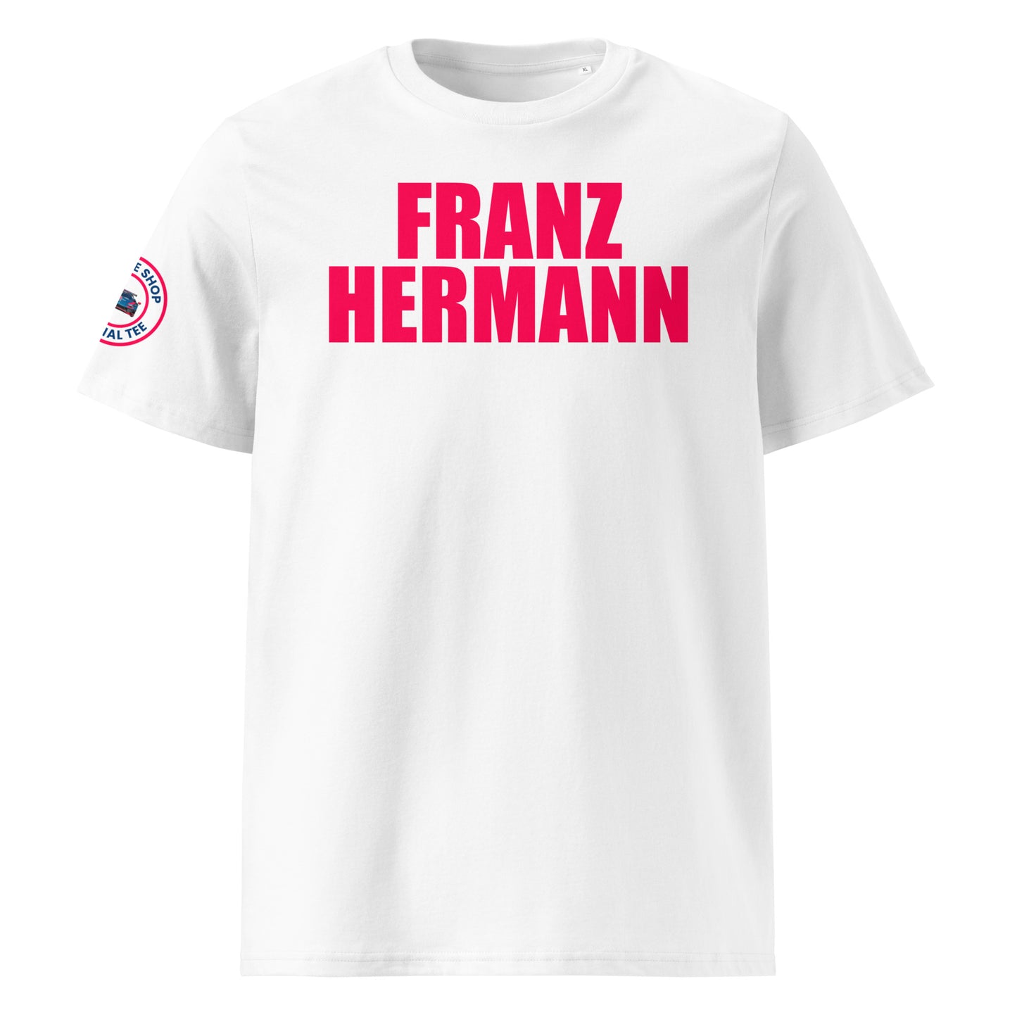 Franz Hermann GT3 T-shirt in white, front view – Max Verstappen Nürburgring inspired design