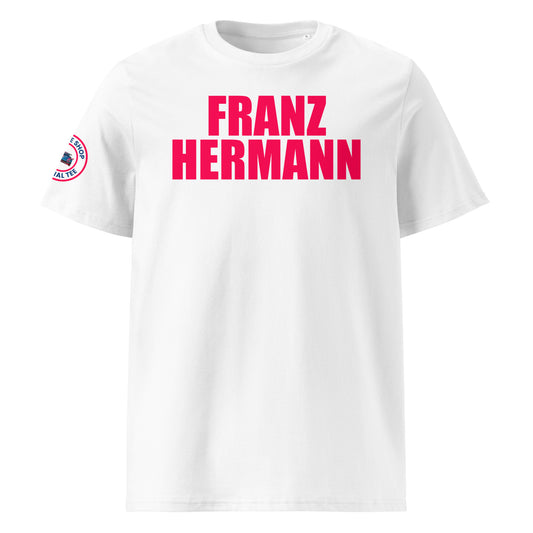 Franz Hermann GT3 T-shirt in white, front view – Max Verstappen Nürburgring inspired design