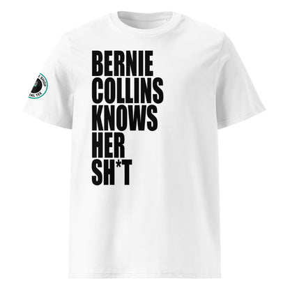 White F1 T-Shirt with unique design for bot women and men who love Bernie Collins and the Sky Sports F1 Team