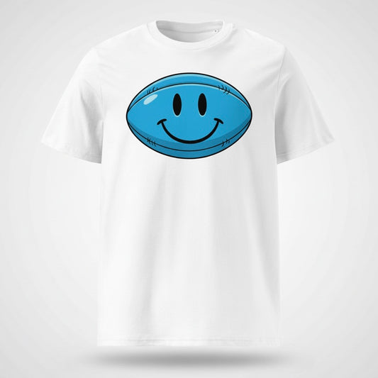 Blue Smiley Face Rugby T-Shirt