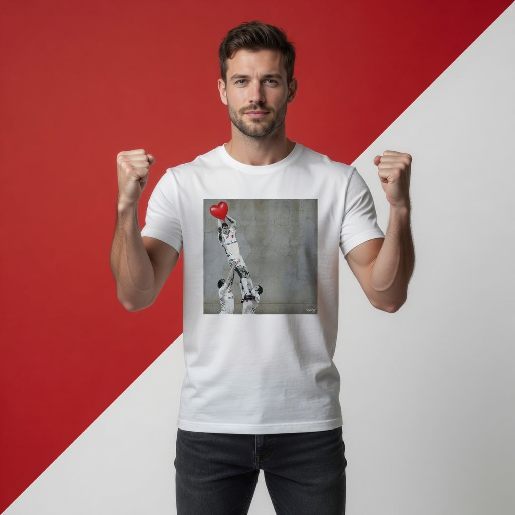 Ulster Home 1999 Lineout Street Art Rugby T‑Shirt Red Heart