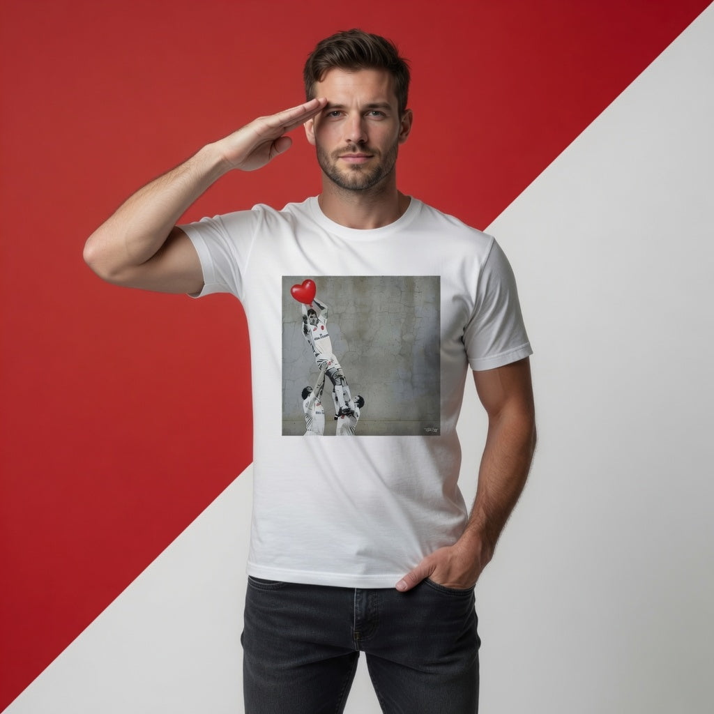 Ulster Home 1999 Lineout Street Art Rugby T‑Shirt Red Heart