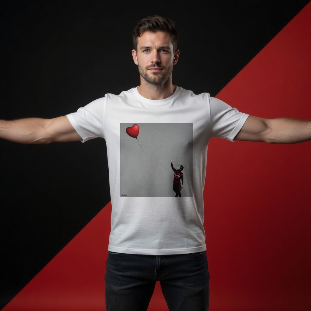 Blackheath Rugby Boy Dreams Street Art T‑Shirt with Blue Heart