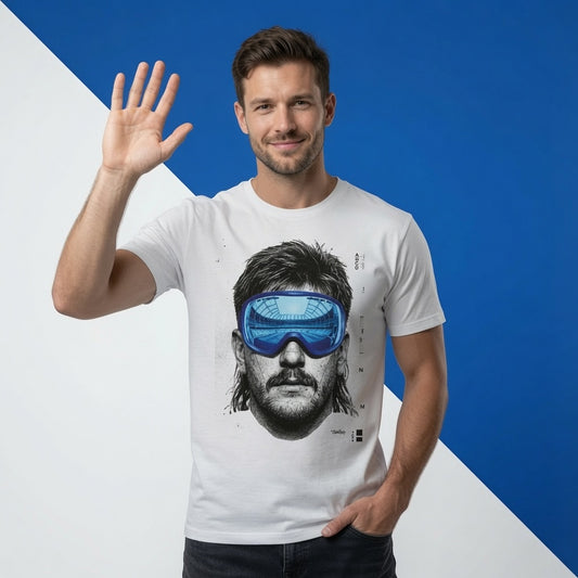 On Reflection – Stadium Goggles (Blue) Tee – Black & White
