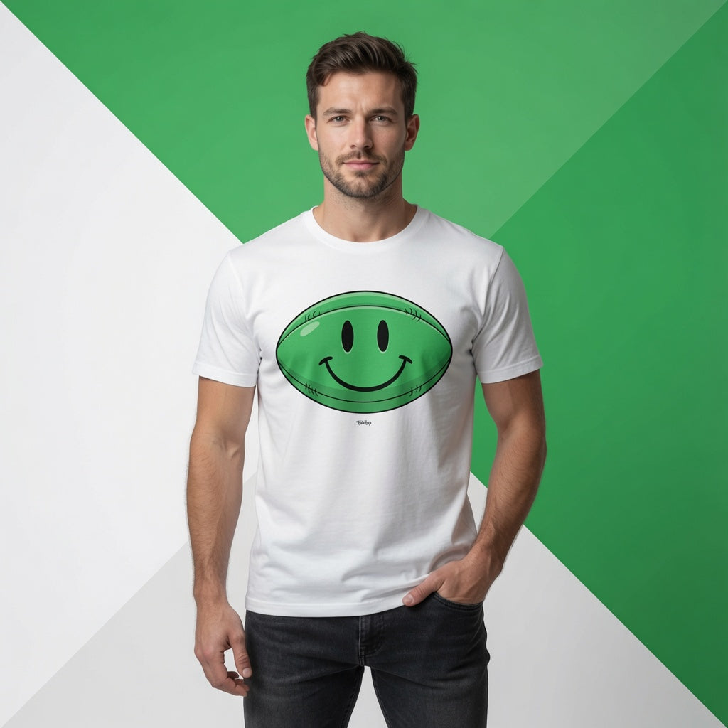 Green Smiley Rugby T-Shirt