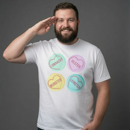 Rugby Love Hearts T‑Shirt – Connacht Ulster Munster Leinster