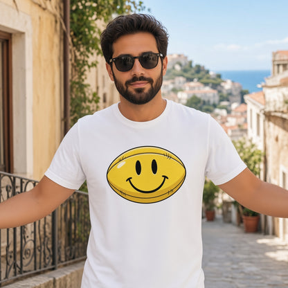 Yellow Smiley Face Rugby T-Shirt
