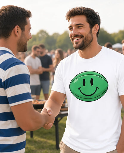 Green Smiley Face Rugby T-Shirt