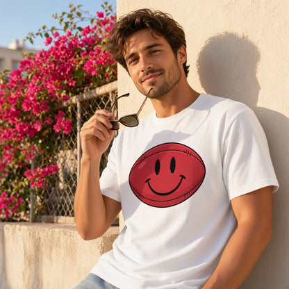 Red Smiley Face Rugby T-Shirt