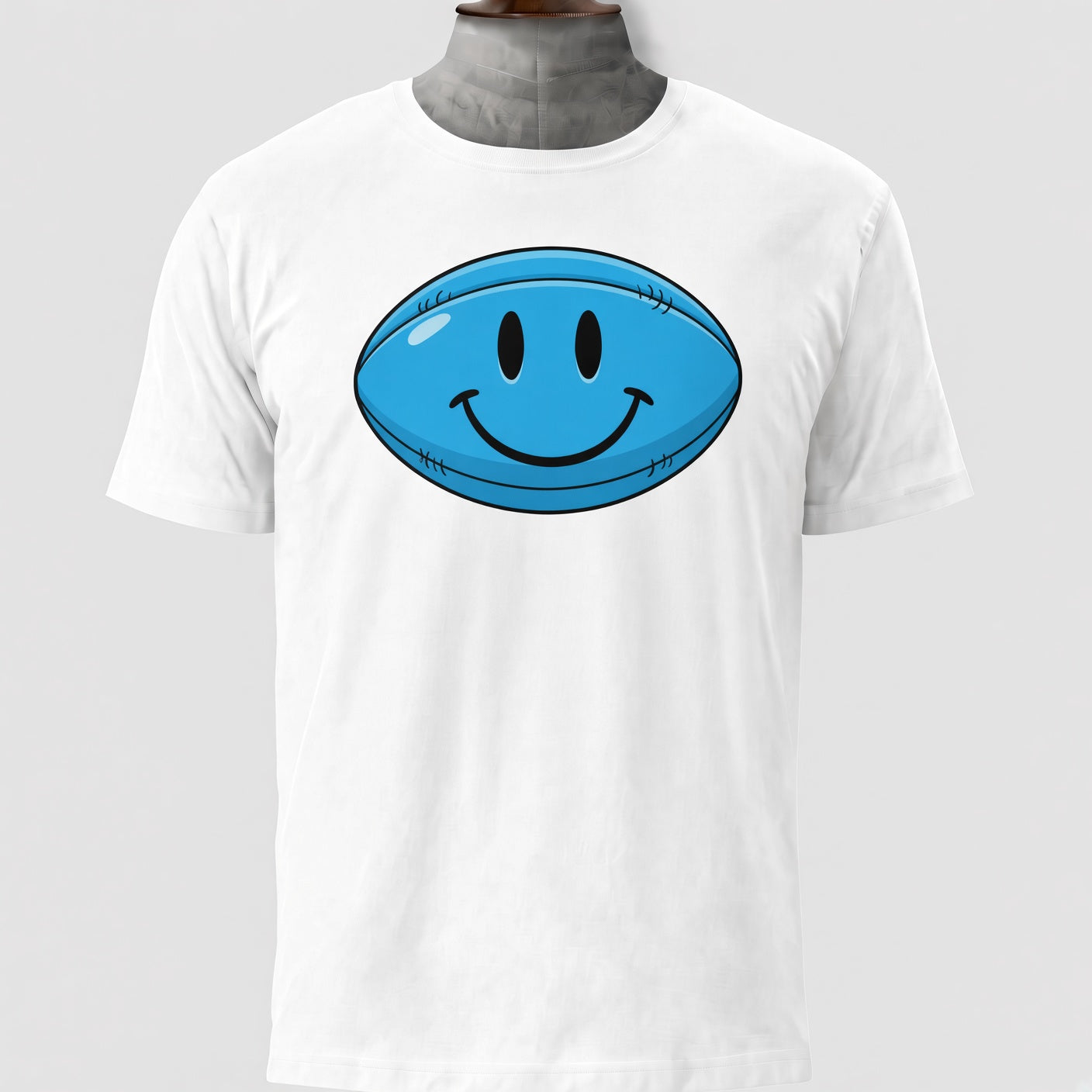 Blue Smiley Face Rugby T-Shirt