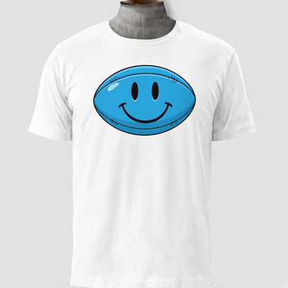 Blue Smiley Face Rugby T-Shirt