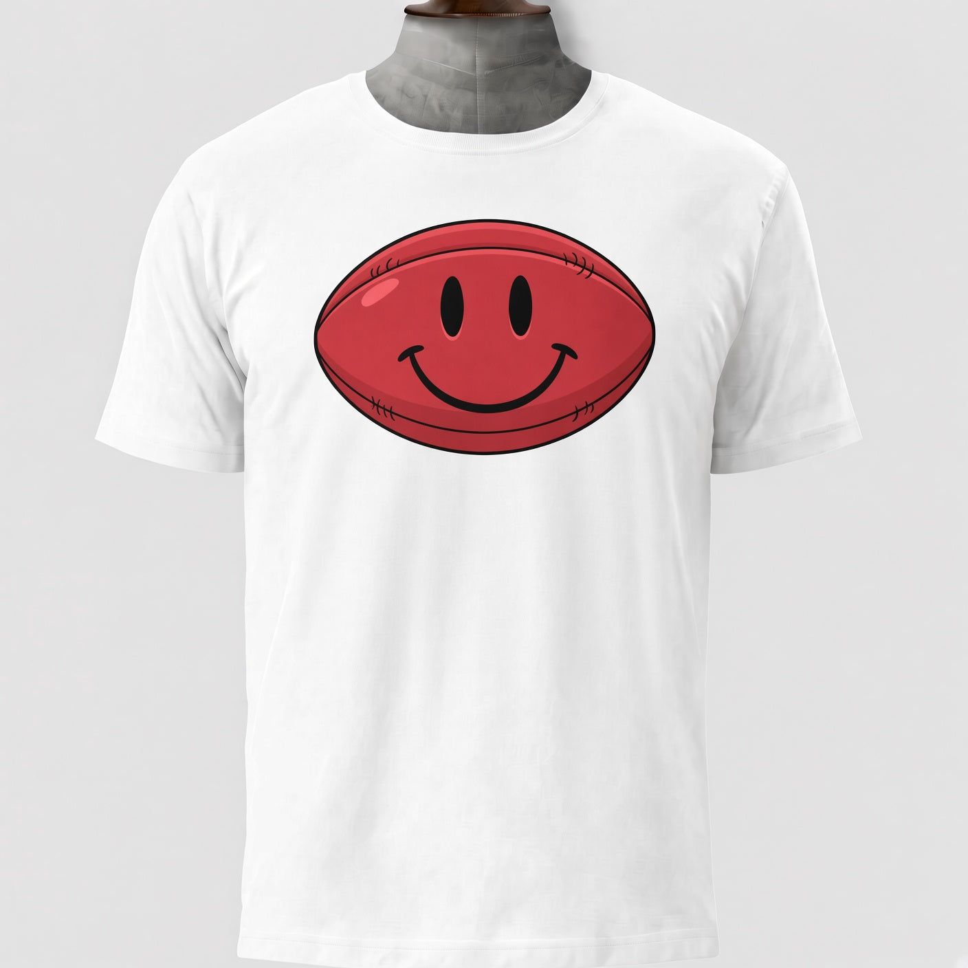 Red Smiley Face Rugby T-Shirt