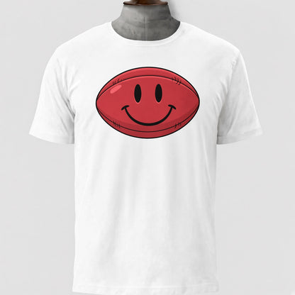 Red Smiley Face Rugby T-Shirt