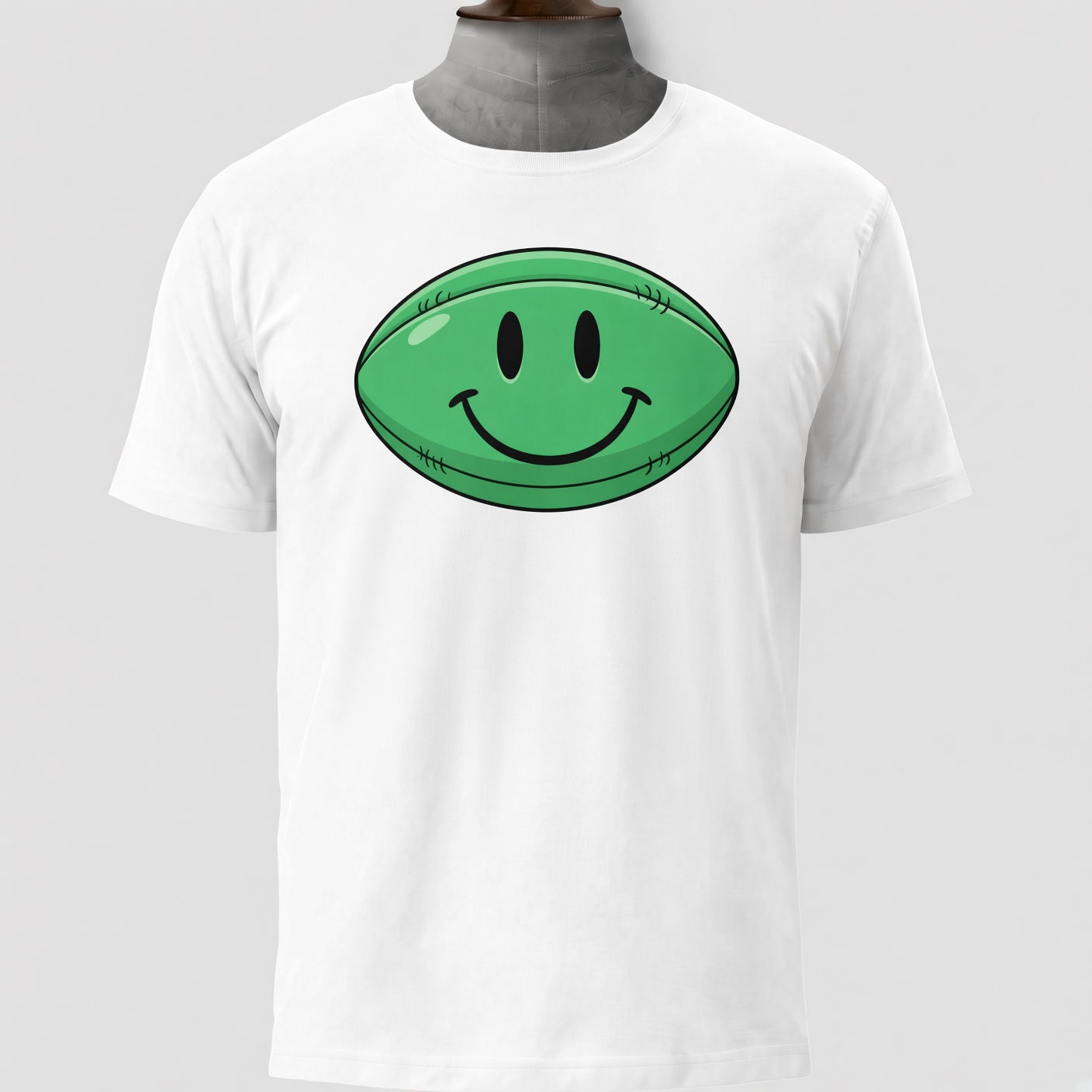 Green Smiley Face Rugby T-Shirt