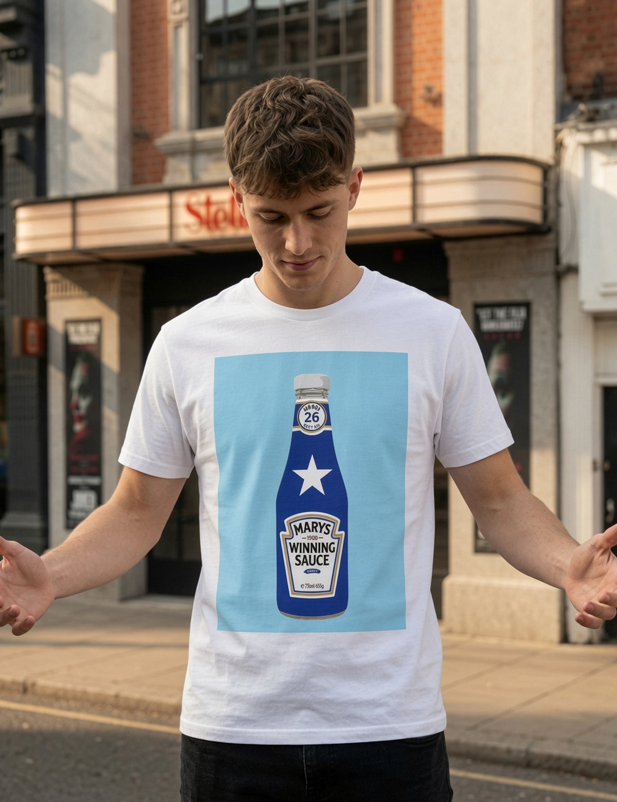 Mary's Winning Sauce Rugby T-Shirt - Blue Edition