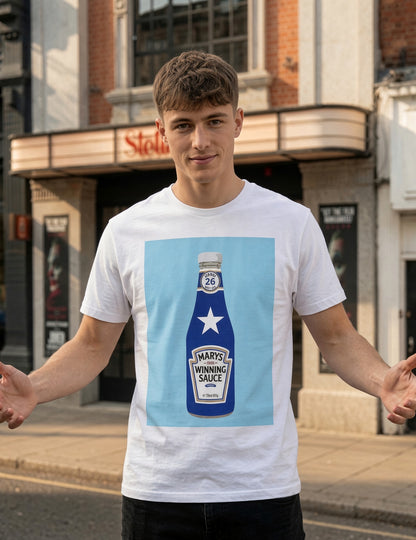 Mary's Winning Sauce Rugby T-Shirt - Blue Edition
