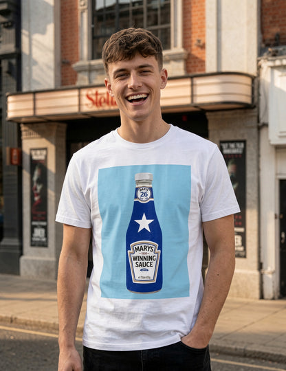 Mary's Winning Sauce Rugby T-Shirt - Blue Edition