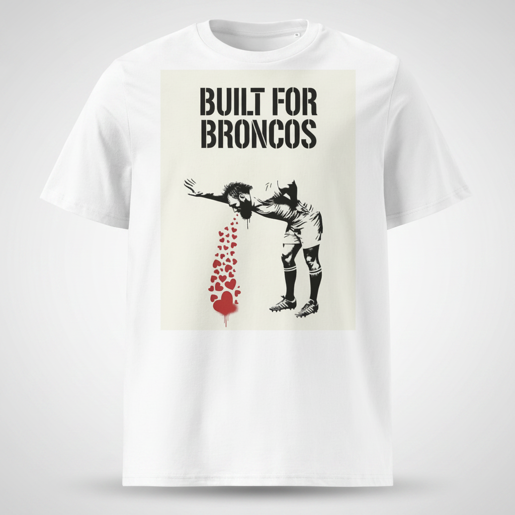 BUILT FOR BRONCOS Rugby T-Shirt - Stone
