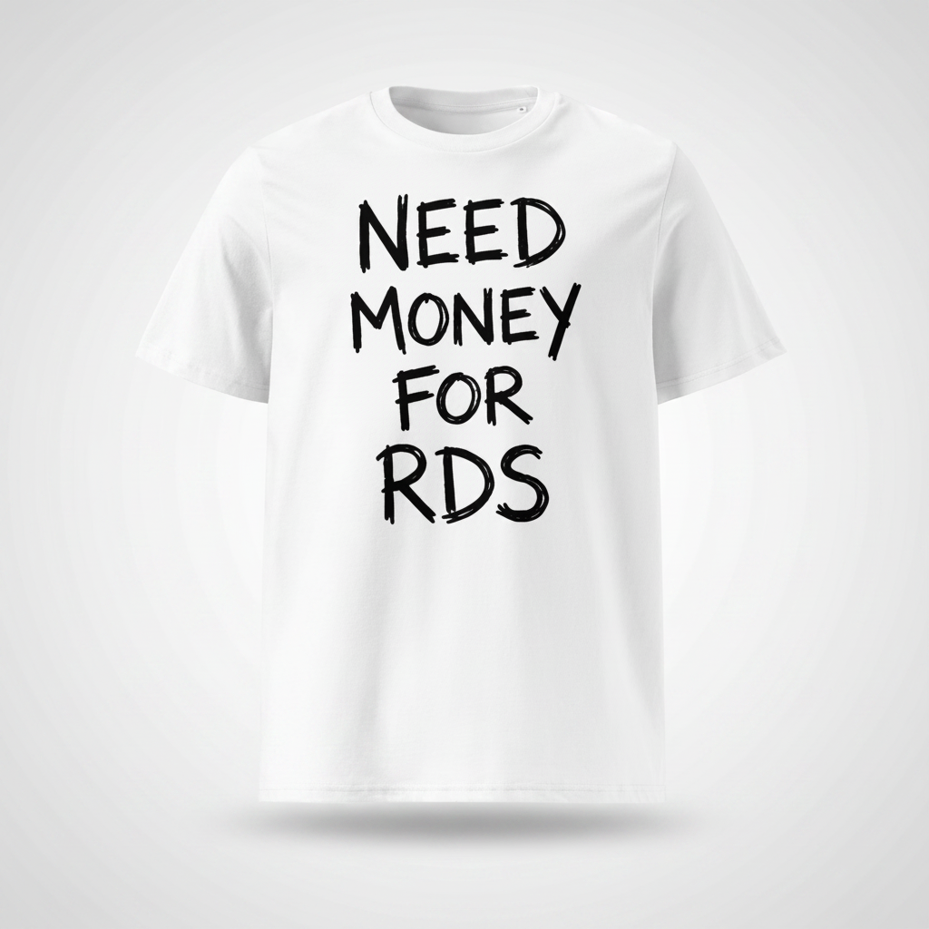 Need Money For RDS in Black White T-Shirt