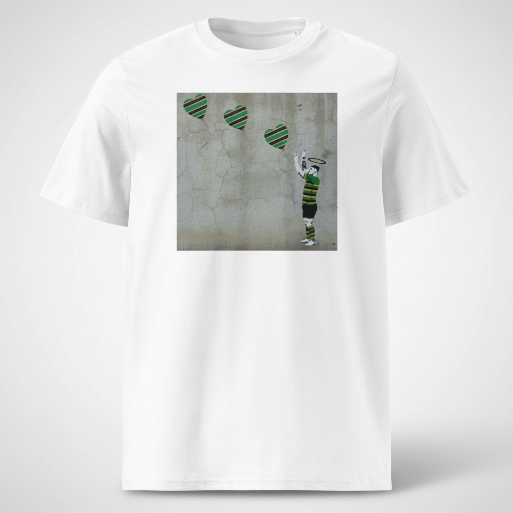 Northampton Rugby Lineout Throw Street Art T‑Shirt 2.0 with Halo