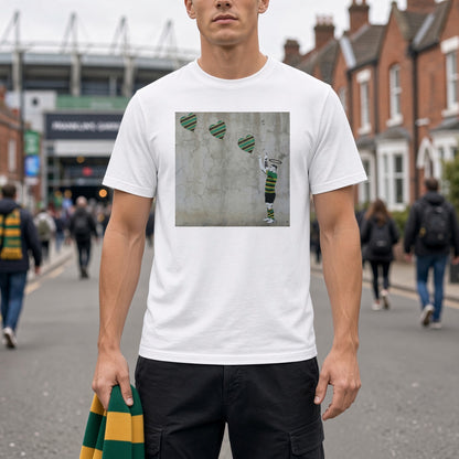 Northampton Rugby Lineout Throw Street Art T‑Shirt 2.0 with Halo