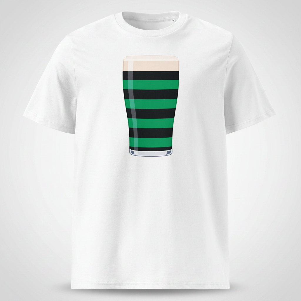Connacht Retro Mega Pint Rugby T-Shirt - Black & Green Edition