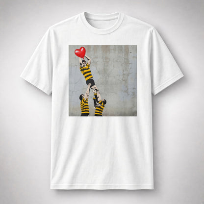 Young Munster Lineout Catch Street Art Rugby T‑Shirt Red Heart