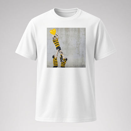 Young Munster Lineout Catch Street Art Rugby T‑Shirt Yellow Heart